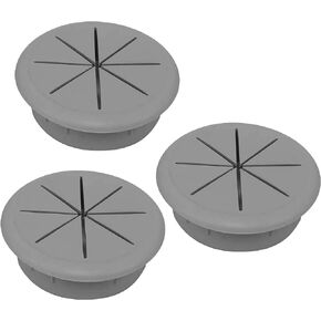 Electriduct 1.937" Flexible Desk Grommet - Color: Gray - 3 Pack