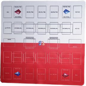 Card Rubber Mat - 2 Player for yugioh playmat, Square playmat for Gamer 23.6x23.6inch(Red-White Sunday)