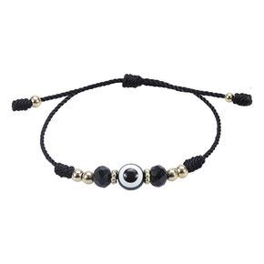Blue Evil Eye Anklet Bracelet for Women Red Thread String Bracelets (black)