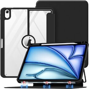 MoKo for iPad Air 6th Generation 11 Inch M2 Case 2024/ iPad Air 5th/4th Gen Case 2022/2020 with Pencil Holder, iPad Air Case with Magnetic Multi Angle Stand Cover, Supports Pencil Pro/2nd/USB-C,Purple