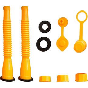 9 PCS Universal Non-Slip Gas Canister Nozzle Kit, Hex Plug Kit Contains: 2 Pipes, 2 Thick Spacers, 1 Nozzle Cap, 2 Gas Canister Caps, 2 Fuel Vent Caps, Connect Gas Canister to Burner (Turmeric)