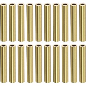 3mm x 0.5mm x 30mm(ODxWall TxL) Brass Tube - 20Pack - Good for DIY Decorative Ornament Wall Hanging - Round Craft Bead Tubing
