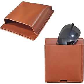 2 pcs Remote Control Holder, Wall Mounted Self-adhesive Leather Hanging Pouch Waterproof Wall Hanging Pouch for Cell Phone Remote Control Office Home School (Brown)