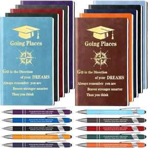 20 قطعة من هدايا التخرج الملهمة مقاس A6 دفتر ملاحظات جلدي مع قلم حبر جاف 2024 خريجين مفكرة للطلاب والموظفين والمدرسين هدية تقدير لزملاء العمل في المدرسة (الحلم) in Kuwait
