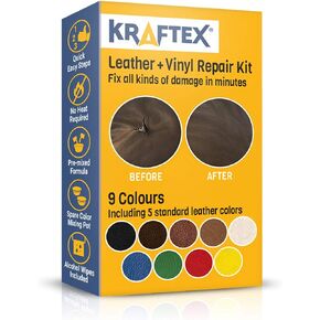 Leather and Vinyl Repair Kit. Repairs and Touch Ups [Restore Scratches, Stains and Cracks] to Any Colored Couches, Car Seats, Shoes, Handbags Or Dashboards. Easily Match Colors with 5 Leather Shades