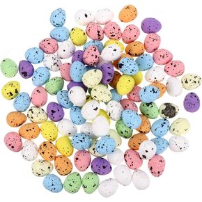 Abaodam 100pcs Artificial Bird Eggs Craft for Home Decor Garden Ornaments DIY Easter Decoration Fake Nest Eggs for Wedding Party Decorative Photography Prop Assorted Color