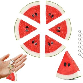 Fake Watermelon Slice Artificial Fruits Highly Simulated Slices Lifelike Red Kids Gift Home Kitchen Decoration Photography Props 7 pcs