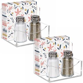 قطعتان من حامل مناديل الأكريليك، حامل مناديل طاولة شفافة لتخزين مجموعة هزازات الملح والفلفل، علبة مناديل مستقيمة للمنزل والمطبخ والمكتب والمطاعم in Kuwait