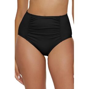 Women's Standard Vintage High Waisted Bikini Bottom, Cheeky Coverage, Swimwear Separates
