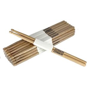 24 PAIRS - 5B WOOD TIP NATURAL MAPLE DRUMSTICKS