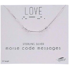 Alexa's Angels 18" SS morse code necklace love carded