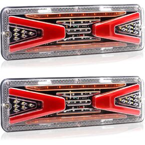 2pcs Turn Signal Brake Reverse Taillight LED Truck Tail Lights Rectangular Turn Signal Stop LED Trailer Tail Light for 12V Truck Trailer (style2)