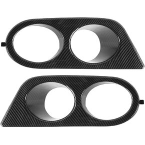 Bumper Foglight Guard, 2pcs Front Bumper Foglight Cover Dual Holes Car Accessory Fit for E46 M3 2001-2006 (Carbon Fiber)