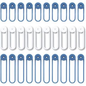 CABLY 30pcs Silicone Cable Tie - Reusable Cable Tie Organizer, Multipurpose Cord Management, Electronics Accessories for Home and Office (Multicolor B)