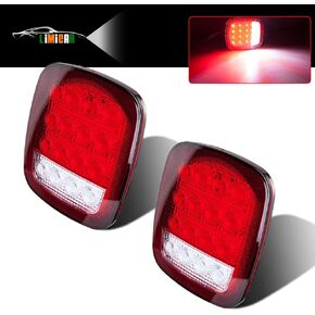 مصابيح مقطورة LIMICAR 16 LED، مصابيح خلفية RV مزدوجة الألوان باللونين الأحمر/الأبيض، وإيقاف إشارة الانعطاف الاحتياطية وأضواء الفرامل RV العكسية، وأضواء علامة التخليص لشاحنة المقطورة Jeep YJ TJ JK CJ in Kuwait
