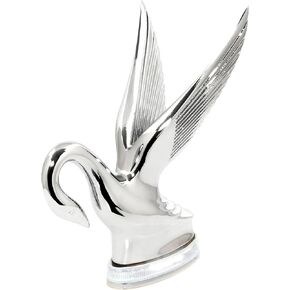GG Grand General 47990 Chrome Classic Swan Hood Ornament with Amber/Amber 6 LED Glow Base