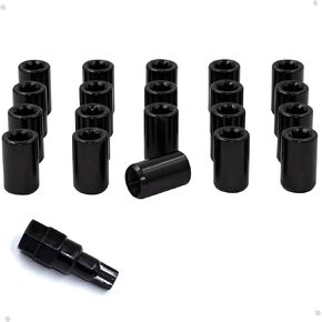 Wheel Accessories Parts 20 Pcs 14mm 1.50 14x1.50 Thread Car Tuner 1.26" Long Lug Nut Chrome Tuner Fits Chevy Camaro | Chrysler 300 | Dodge Charger Challenger | 2015+ Ford Mustang | 2018+ Jeep Wrangler