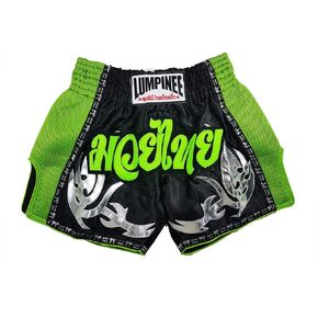 Retro Original Muay Thai Shorts for Kick Boxing Fight LUMRTO-010 (L, Green Viper)