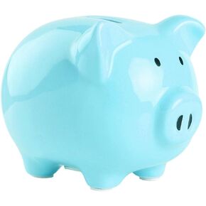 SOBEIT Piggy Bank for Kids Girls Boys, Glazed Ceramic Piggy Bank, Cute Pig Piggy Bank Money Bank Coin Bank for Birthday, Nursery Décor, Keepsake, Baby Shower (Pink)