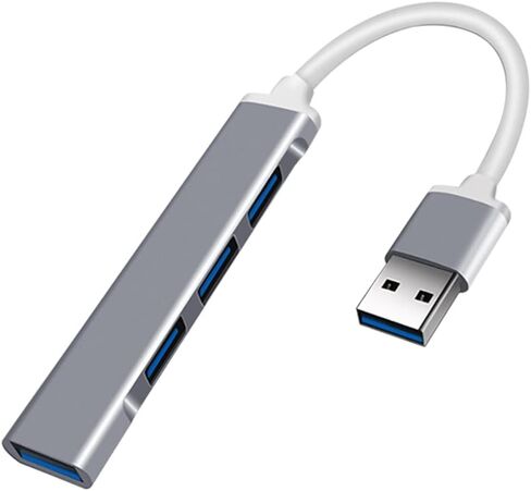جاكوبس بارتس UH3-P USB 3.0 4 منافذ موزع نحيف وأنيق من الألومنيوم لأجهزة الكمبيوتر المحمول وأجهزة الكمبيوتر المكتبية (رمادي) in Kuwait