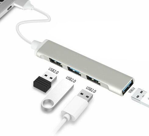 جاكوبس بارتس UH3-P USB 3.0 4 منافذ موزع نحيف وأنيق من الألومنيوم لأجهزة الكمبيوتر المحمول وأجهزة الكمبيوتر المكتبية (رمادي) in Kuwait