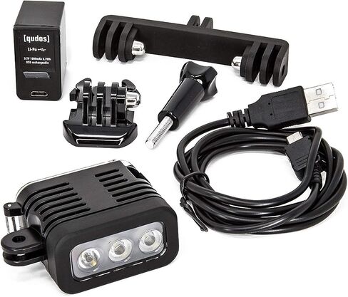 Ultimaxx's Professional متعدد الأغراض، إضاءة قوية للغاية 40 متر تحت الماء LED لـ GoPro 5/6/7/8/MAX 360، وكاميرات DJI Osmo Action مع بطارية قابلة لإعادة الشحن in Saudi Arabia
