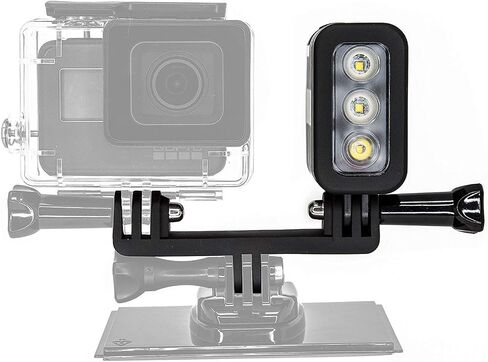 Ultimaxx's Professional متعدد الأغراض، إضاءة قوية للغاية 40 متر تحت الماء LED لـ GoPro 5/6/7/8/MAX 360، وكاميرات DJI Osmo Action مع بطارية قابلة لإعادة الشحن in Saudi Arabia