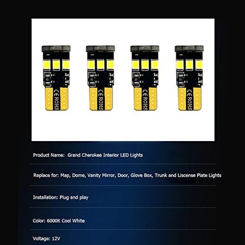 15 قطعة استبدال مصابيح LED الداخلية من Grand Cherokee لعام 2011 2012 2013 2014 2015 2016 2017 2018 2019 2020 Jeep Grand Cherokee 6000K حزمة لمبات LED داخلية بيضاء فائقة السطوع + أداة تركيب in Kuwait