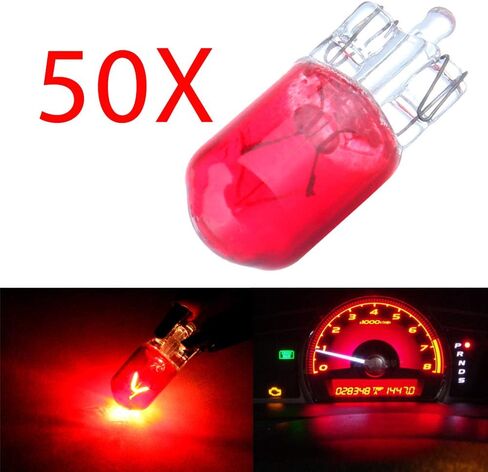 cciyu 20 Pack 194/168/T10 12V 5W Side Marker Light Halogen Bulb (10 PCS Red) in Saudi Arabia