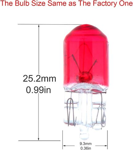 cciyu 20 Pack 194/168/T10 12V 5W Side Marker Light Halogen Bulb (10 PCS Red) in Saudi Arabia