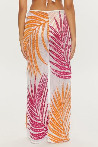 Trina Turk womens Sheer Tropics Pants, Casual, Wide Leg, Tropical Leaf Print, Beach Cover Ups for WomenSwimwear Cover Up in Saudi Arabia