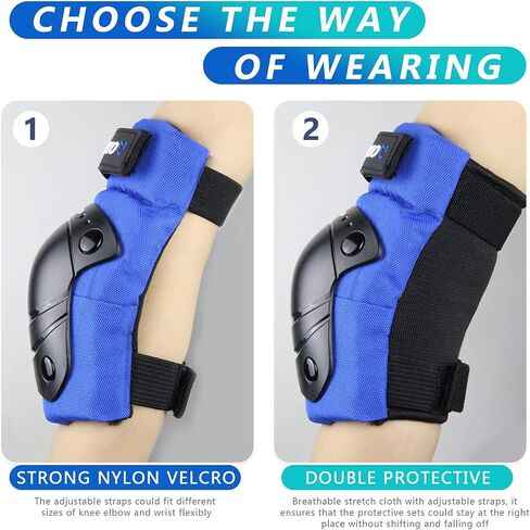 Knee Pads for Kids,Kids Knee Pads and Elbow Pads Set Child Youth 3-15 Years W/Adjustable Strap for Roller Skates Skateboard Inline Skatings Scooter in Saudi Arabia