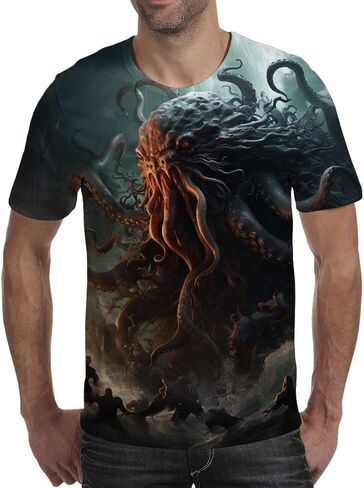 T-Shirt Men's 3D Printed T-Shirts Short Sleeve Graphic Tshirt Men Novelty Crew Neck Tee in Saudi Arabia