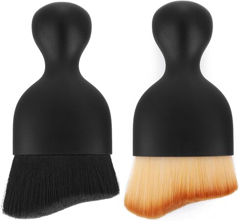 No Scratch Auto Interior Dust Brush, 2PCS Car Interior Cleaning Soft Brush Car Detailing Brush Car Cleaning Brushes Duster Soft Bristles Detailing Brush Dusting Tool(Black, White) in Saudi Arabia
