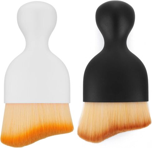 No Scratch Auto Interior Dust Brush, 2PCS Car Interior Cleaning Soft Brush Car Detailing Brush Car Cleaning Brushes Duster Soft Bristles Detailing Brush Dusting Tool(Black, White) in Saudi Arabia