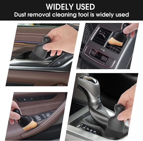 No Scratch Auto Interior Dust Brush, 2PCS Car Interior Cleaning Soft Brush Car Detailing Brush Car Cleaning Brushes Duster Soft Bristles Detailing Brush Dusting Tool(Black, White) in Saudi Arabia