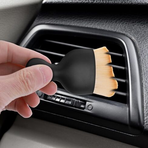 No Scratch Auto Interior Dust Brush, 2PCS Car Interior Cleaning Soft Brush Car Detailing Brush Car Cleaning Brushes Duster Soft Bristles Detailing Brush Dusting Tool(Black, White) in Saudi Arabia