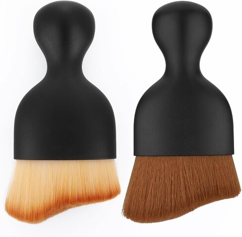 No Scratch Auto Interior Dust Brush, 2PCS Car Interior Cleaning Soft Brush Car Detailing Brush Car Cleaning Brushes Duster Soft Bristles Detailing Brush Dusting Tool(Black, White) in Saudi Arabia
