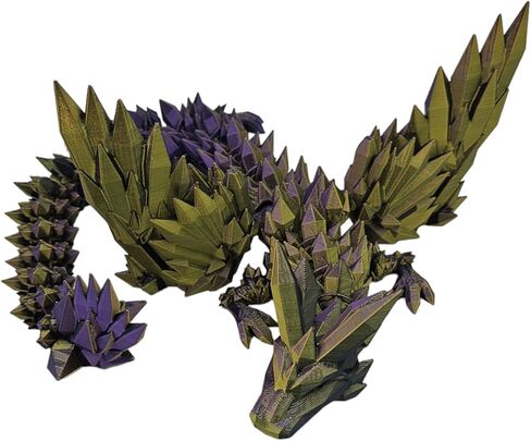 Articulating Dragonwing Collectible Figurine - 3D Printed Dragons Flexible ADHD, Autism, Relief Anxiety - Articulated Joints (Gold/Purple/Black) in Saudi Arabia