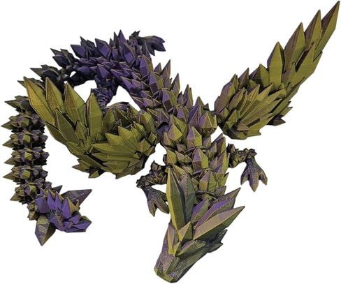 Articulating Dragonwing Collectible Figurine - 3D Printed Dragons Flexible ADHD, Autism, Relief Anxiety - Articulated Joints (Gold/Purple/Black) in Saudi Arabia