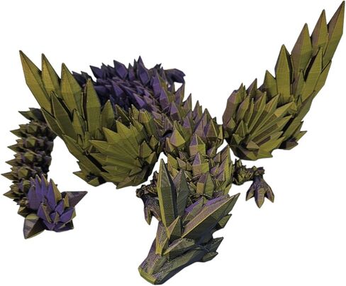 Articulating Dragonwing Collectible Figurine - 3D Printed Dragons Flexible ADHD, Autism, Relief Anxiety - Articulated Joints (Gold/Purple/Black) in Saudi Arabia