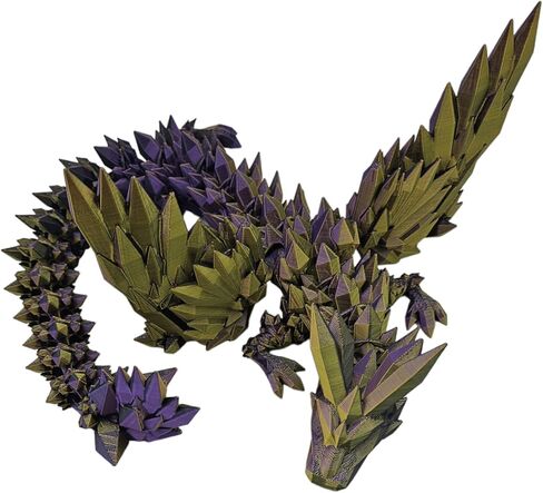 Articulating Dragonwing Collectible Figurine - 3D Printed Dragons Flexible ADHD, Autism, Relief Anxiety - Articulated Joints (Gold/Purple/Black) in Saudi Arabia