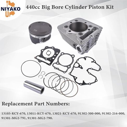 440cc Big Bore Cylinder Piston Kit Replacement# 13103-KCY-670 13011-KCY-670 Fit Sportrax TRX400EX TRX400X XR400R in Saudi Arabia