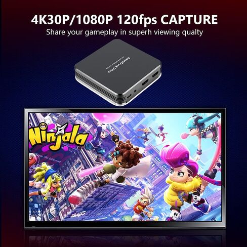 Y&H HDMI Game Capture Card, Live Stream and Record in 4K30P or 1080P 120HZ,HDR Video Pass-Through up to 240fps,Ultra-Low Latency,Record Party Chat,Perfect for Xbox One X or PS4 ezcap320 in Saudi Arabia