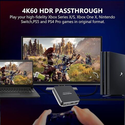 Y&H HDMI Game Capture Card, Live Stream and Record in 4K30P or 1080P 120HZ,HDR Video Pass-Through up to 240fps,Ultra-Low Latency,Record Party Chat,Perfect for Xbox One X or PS4 ezcap320 in Saudi Arabia