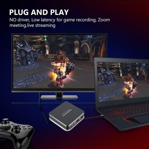 Y&H HDMI Game Capture Card, Live Stream and Record in 4K30P or 1080P 120HZ,HDR Video Pass-Through up to 240fps,Ultra-Low Latency,Record Party Chat,Perfect for Xbox One X or PS4 ezcap320 in Saudi Arabia
