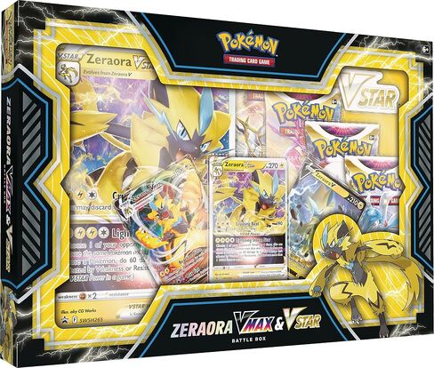 Pokémon TCG: Zeraora VMAX & VSTAR Battle Box (3 Foil Promo Cards, 1 Oversize Foil Card & 4 Booster Packs) in Saudi Arabia