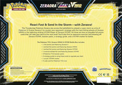 Pokémon TCG: Zeraora VMAX & VSTAR Battle Box (3 Foil Promo Cards, 1 Oversize Foil Card & 4 Booster Packs) in Saudi Arabia