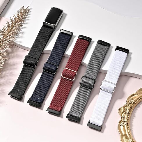 5 Pack Stretchy Nylon Compatible with Fitbit Charge 6 Bands/Fitbit Charge 5 Bands for Women Men, Elastic Adjustable Straps Sport Replacement Wristbands for Fitbit Charge 5/6 Watch in Kuwait