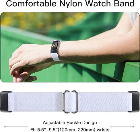 5 Pack Stretchy Nylon Compatible with Fitbit Charge 6 Bands/Fitbit Charge 5 Bands for Women Men, Elastic Adjustable Straps Sport Replacement Wristbands for Fitbit Charge 5/6 Watch in Kuwait